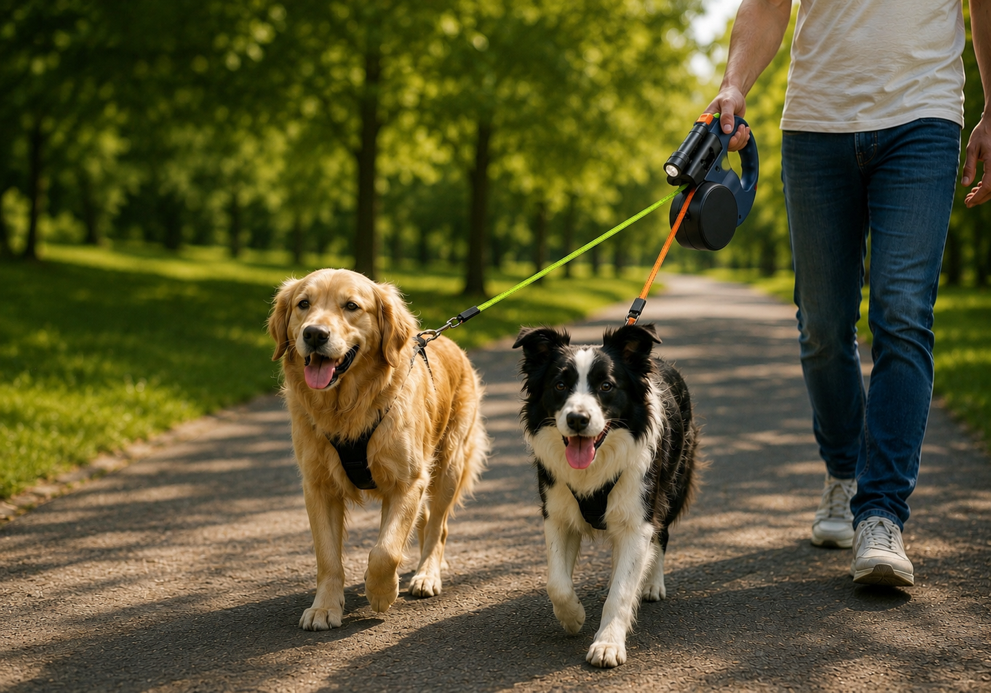 LeashMate 360™
2-in-1 Dual Retractable Dog Leash